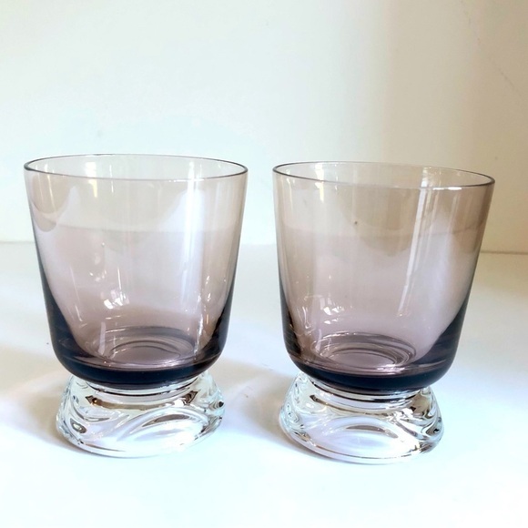 Vintage Fostoria Tiara  molded clear bottom glasses - Picture 1 of 3
